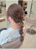 結婚式お呼ばれ 編みおろしスタイル