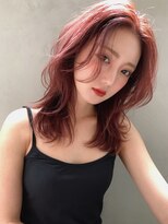 ロゼ 新大宮(ROSE)&nbsp;【ROSE】レイヤーカット＿センターパート＿ピンクカラー