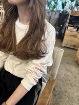 ウィークエンド(WEEKEND) ベージュ×波巻きレイヤー