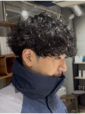 メンズカットパーマウルフシャドウパーマ波巻きスパイラルパーマ