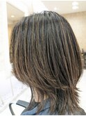 白髪ぼかしハイライト 明るい白髪染め 40代 50代