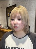 イメチェン/ブロンドベージュ/アンブレラカラー/前髪/池袋