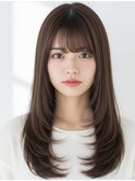 獨協大学レイヤーカット/大人綺麗めストレートヘア/髪質改善