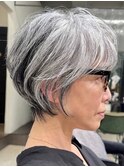 【３０代４０代５０代】大人女性人気くびれショート/グレイヘア