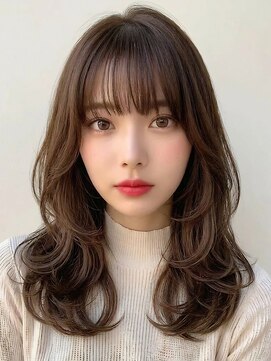 アプリール 北見(Aprire) 韓国風くびれミディ透明感モカベージュレイヤー夏カラー