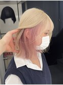 ダブルカラーミルクティーピンクホワイトパープルハイトーン韓国