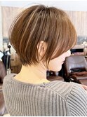 ショートボブ髪型30代40代50代前髪あり前髪無し面長丸顔【西村ss