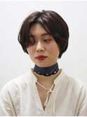 フォギーベージュ × ショートボブ