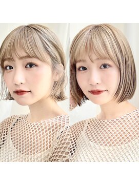 アフロートリノ(AFLOAT Leino) 【修】20代30代40代◎透明感カラー×韓国切りぱなしボブ
