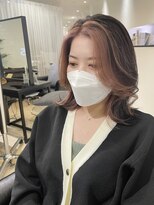 ラブクロムトーキョー オモテサンドウ(LOVECHROME OMOTESANDO)&nbsp;ココアベージュ×くすむピンク大人かわいいフェイスフレーミング