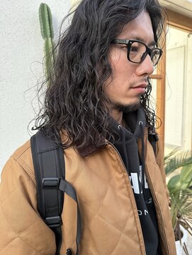 サティ(sati) 鎖骨ミディアム×スパイラルパーマ