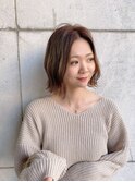 仙台韓国風美容室ショートボブ顔まわり外ハネタンバル盛り