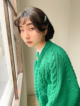 プフ 伏見(puf) 透明感暗髪カラー×丸みボブ【伏見/丸の内/栄/髪質改善】