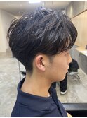 センターパートニュアンスパーマ