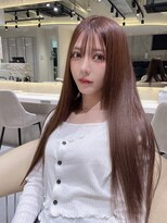 ロンドメリア 天神大名店(Lond Melia)&nbsp;★グレージュカラー斜めバングデザインカラーシルキー ベージュ