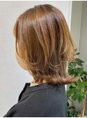 韓国レイヤーボブミディアムスタイル