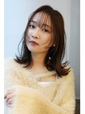 顔周りレイヤーミディアムヘア韓国風メルティカラー【横浜】k