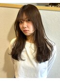 20代30代オリーブグレージュくびれヘア韓国レイヤーロング