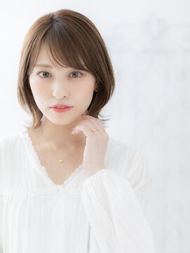 イメチェン/ホワイトブロンド/外ハネボブ/美髪/盛岡48