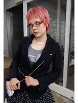 レコ 渋谷(LECO)&nbsp;ピンクデザインショートウルフハイトーンケアブリーチ