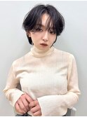 黒髪大人ショートパーマ