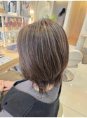 白髪ぼかしハイライト　細めハイライト