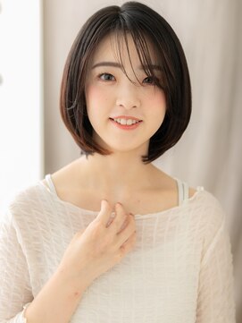 カバーヘア ブリス 戸田公園西口店(COVER HAIR bliss) フレンチバング大人美人黒髪ダークアッシュ小顔ボブ30代40代X