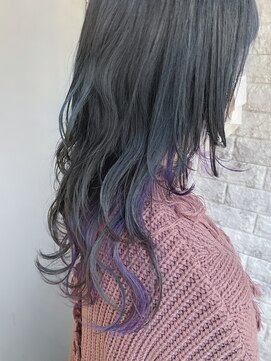 リアイス(Re:ICE) ラベンダーパープルインナーカラーフェザーロングウルフ