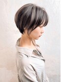 20代30代40代グレイアッシュひし形/耳掛け小顔ショート/西新井W