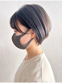 ブラウンショート_グレージュカラーボブウルフ_ba381632