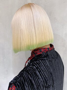 アルバム 渋谷パルコ(ALBUM) 裾カラーボブ_チェリーブラウンフェミニンロング_ba374831