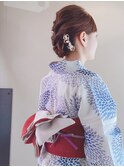 夜空に映える涼やかアップ&浴衣