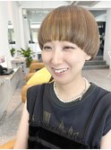 大人お洒落ヘア◇ピンクベージュインナーカラーマッシュショート