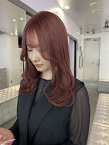 ダブルカラーチェリーレッドカラーハイトーンカラー韓国
