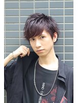 耳掛け束感王道ショートツーブロック刈り上げスーツビジネス