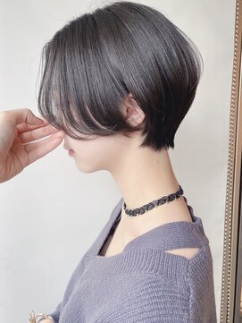 モリオフロムロンドン 原宿本店(morio from London) 【morio 原宿】大人可愛いマッシュショート 前髪なしグレージュ