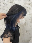 インナーカラーブルーアッシュ成増