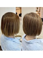 ラック 由比ヶ浜(LUCK)&nbsp;白髪ぼかしハイライト×ワンレンボブ