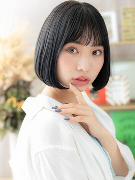 カバーヘア ブリス 戸田公園西口店(COVER HAIR bliss) 黒髪艶内巻きワンカールナチュラルボブc4戸田公園20代30代40代