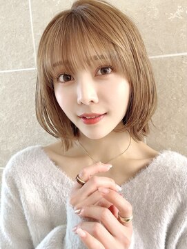 サンド ミュウ 横浜店(sand mieu) ボブディオリーブベージュ髪質改善縮毛矯正フェイスレイヤー前髪