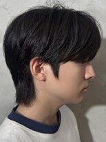韓国マッシュウルフ黒髪マッシュカルマパーマダウンパーマ