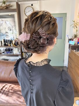 コレット ヘアー 大通(Colette hair) お呼ばれシアーリボンアレンジ .*。