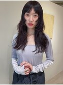ロングレイヤー×ラベンダーブラウン