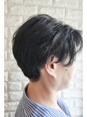 ツーブロックショート×クリープパーマ+ヘアマニキュア