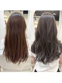 ショコラグレージュ&ミディアムレイヤー《福岡髪質改善》