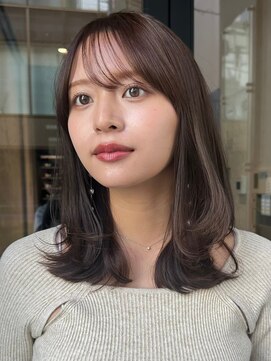 ノイ 銀座(noi) 顔周りレイヤーカットくびれヘアミルクティーベージュカラー韓国