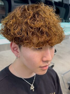 フィフス 大分(fifth) 大分プードルパーマメンズカットブリーチベージュカラーマッシュ