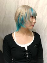 ヴァイス 渋谷店(VAICE)&nbsp;ホワイトベージュ/ターコイズブルー/デザイン/ウルフカット