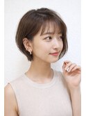 韓国風大人ショートボブ シースルーバング タンバルモリ