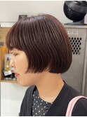 ボブオレンジブラウンミニボブストレートボブショートボブ